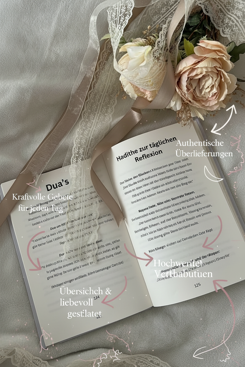 Elegantes Journal-Bild mit rosa Text und Pfeilen