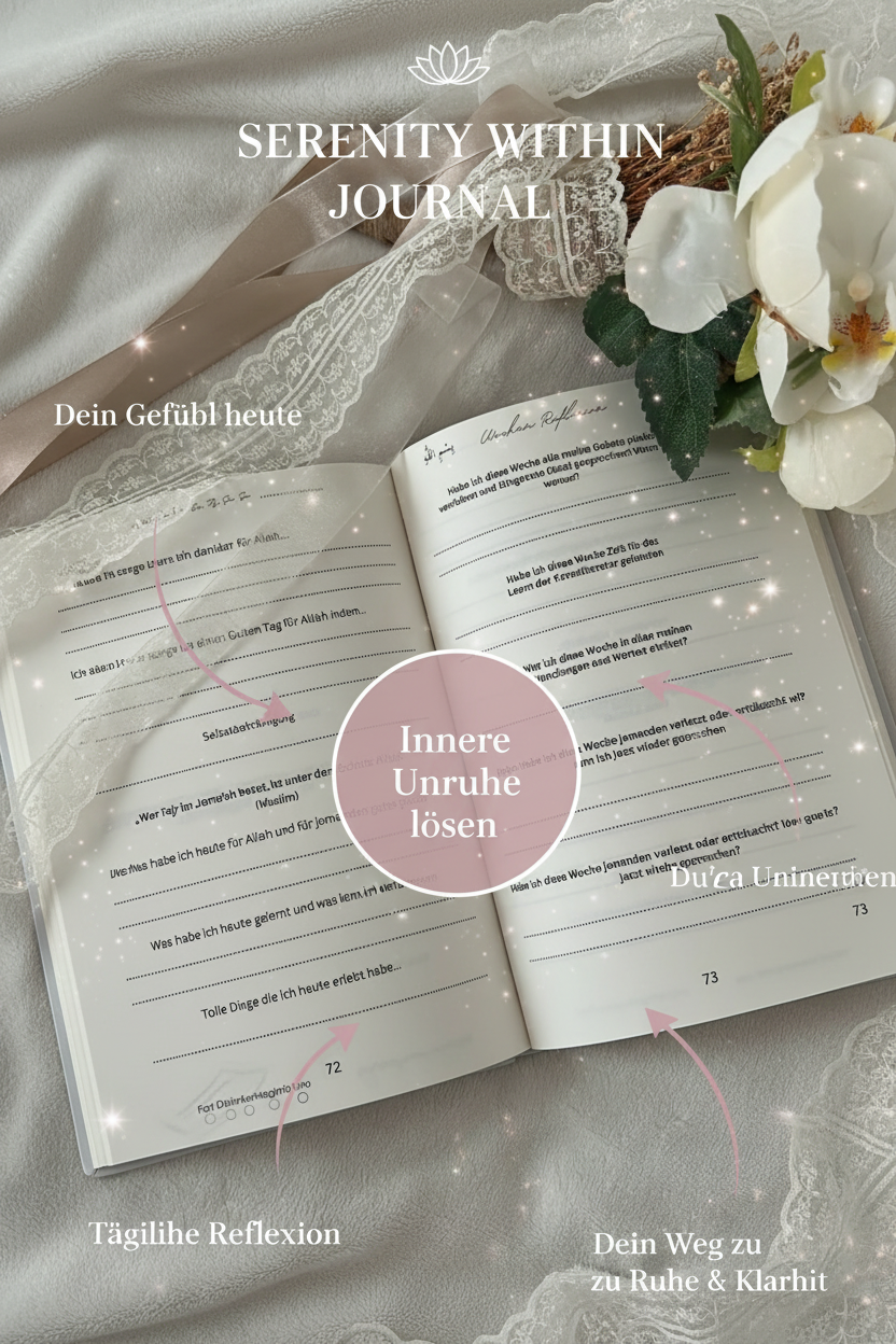 Serenity Within Journal - Weiß mit pinken Texten